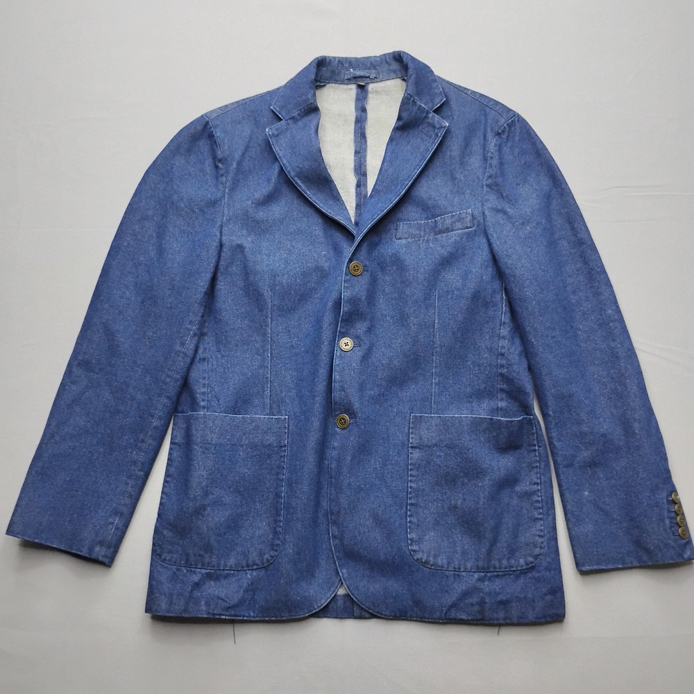 J. Peterman Blue Denim Sport Coat Blazer